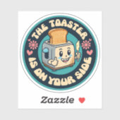 Grappige groovy 60s hippie broodrooster duim omhoo sticker (Vel)