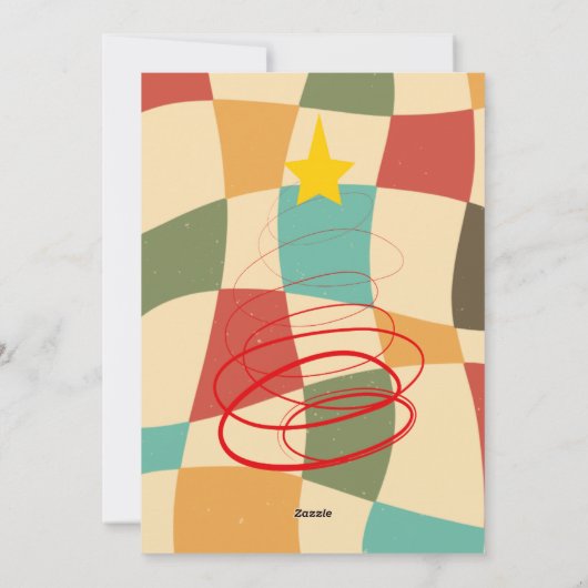 Grappige groovy kerst feestdagenkaart (Achterkant)