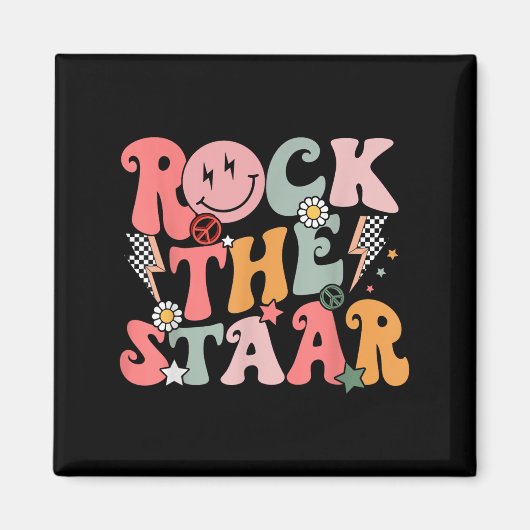 Grappige Groovy Testing Day Rock The Star Motivati Magneet (Voorkant)