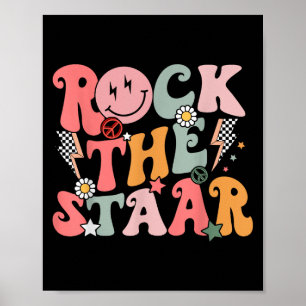 Grappige Groovy Testing Day Rock The Star Motivati Poster