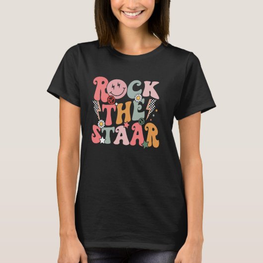 Grappige Groovy Testing Day Rock The Star Motivati T-shirt (Voorkant)