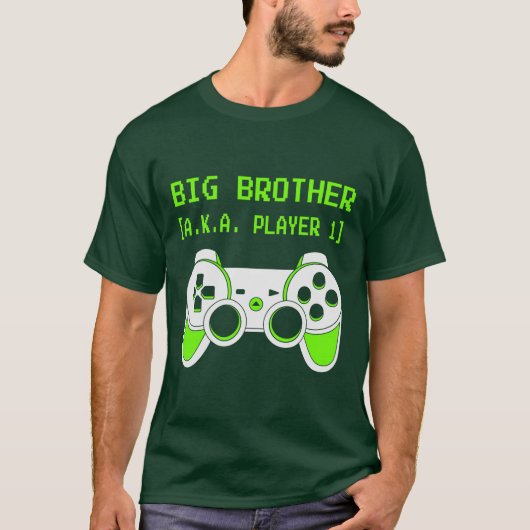 grappige grote Brother gamer word art T-shirt (Voorkant)