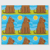 Grappige grote bruine hond die in de zon zit cadeaupapier (Vlak)