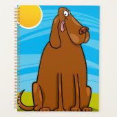 Grappige grote bruine hond die in de zon zit planner (Voorkant)