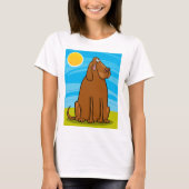 Grappige grote bruine hond die in de zon zit t-shirt (Voorkant)