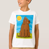 Grappige grote bruine hond die in de zon zit t-shirt (Voorkant)