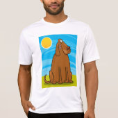Grappige grote bruine hond die in de zon zit t-shirt (Voorkant)