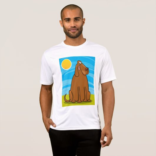 Grappige grote bruine hond die in de zon zit t-shirt (Voorkant volledig)