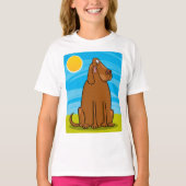 Grappige grote bruine hond die in de zon zit t-shirt (Voorkant)