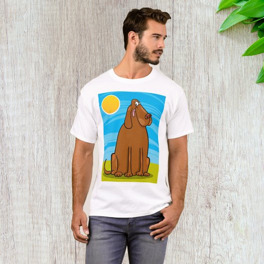 Grappige grote bruine hond die in de zon zit t-shirt