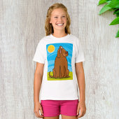 Grappige grote bruine hond die in de zon zit t-shirt