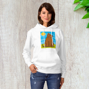 Grappige grote bruine hond zittend in de zon hoodie