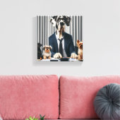 Grappige Grote Deen Mantel werken Accountant Canvas Afdruk (Insitu (Woonkamer))