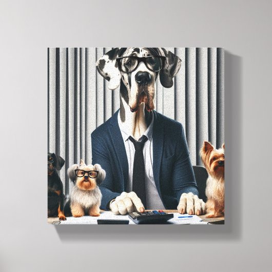 Grappige Grote Deen Mantel werken Accountant Canvas Afdruk (Voorkant)