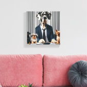 Grappige Grote Deen Mantel werken Accountant Canvas Afdruk (Insitu (Woonkamer))