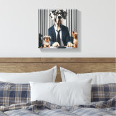 Grappige Grote Deen Mantel werken Accountant Canvas Afdruk (Insitu (Slaapkamer))