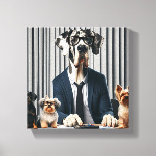 Grappige Grote Deen Mantel werken Accountant Canvas Afdruk