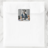 Grappige Grote Deen Mantel werken Accountant Vierkante Sticker (Tas)
