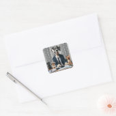 Grappige Grote Deen Mantel werken Accountant Vierkante Sticker (Envelop)