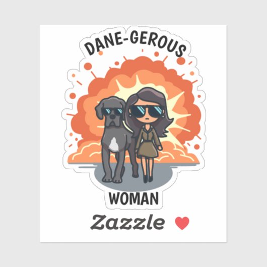 Grappige Grote Deen Sticker | Deense vrouw (Vel)