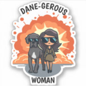 Grappige Grote Deen Sticker | Deense vrouw (Voorkant)