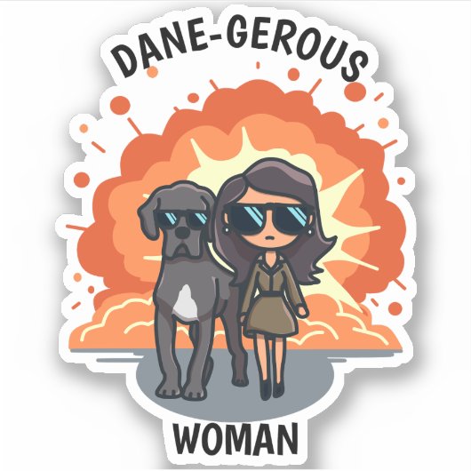 Grappige Grote Deen Sticker | Deense vrouw (Voorkant)