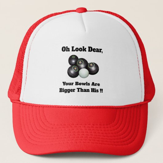 Grappige grote gazon kommen, trucker pet (Voorkant)