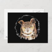 Grappige Grote Gehoornde Uil gluren naar je Briefkaart (Voorkant / Achterkant)