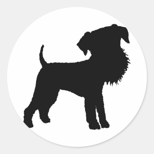 Grappige grote hoofd airedale terriër ronde sticker (Voorkant)