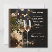 Grappige grote kat drank verjaardag kaart (Achterkant)