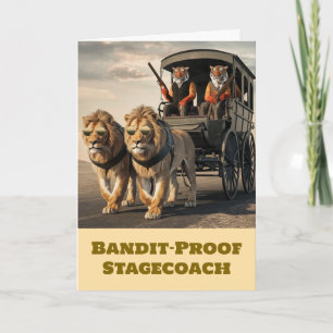 Grappige grote kat Stagecoach Groet  Kaart