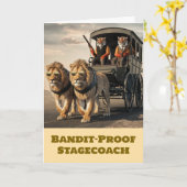 Grappige grote kat Stagecoach Groet Kaart (Gele Bloem)