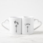 Grappige grote lepel, kleine lepel loversmokken<br><div class="desc">Het perfecte cadeau voor elk paar,  het leuke en moderne ontwerp is voorzien van een grote lepel en een kleine lepel.</div>