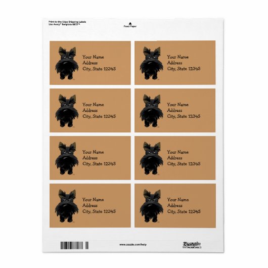 Grappige grote neus Scottie Etiket (Full Sheet)