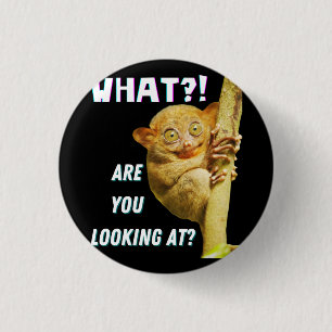 Grappige Grote Ogen Tarsier Waar Kijk Je Naar Ronde Button 3,2 Cm