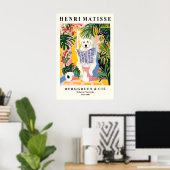 Grappige Grote Pyreneeën Kunstprint – Matisse Stij Poster (Thuiskantoor)