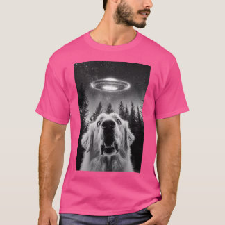 Grappige Grote Pyreneeën UFO Selfie T-shirt
