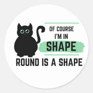 Grappige Grote Ronde Kat Zwart Ronde Gevormde Kat Ronde Sticker