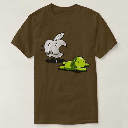 Grappige grote tech rivaliteit Techie Apple versus T-shirt (Design voorkant)