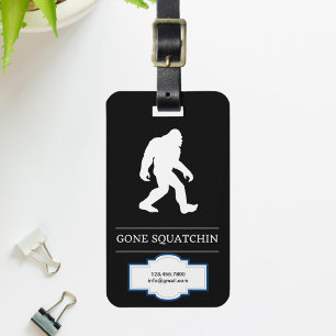 Grappige Grote Voet Weg Gesquatch Sasquatch Bagagelabel