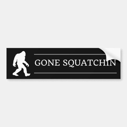 Grappige Grote Voet Weg Gesquatch Sasquatch Bumpersticker (Voorkant)