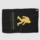 Grappige Grote Voet Weg Gesquatch Sasquatch Golfhanddoek (Horizontaal)