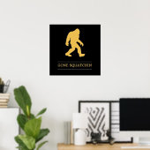 Grappige Grote Voet Weg Gesquatch Sasquatch Poster (Thuiskantoor)