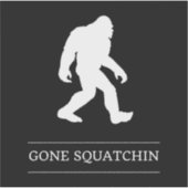 Grappige Grote Voet Weg Gesquatch Sasquatch Sticker (Voorkant)