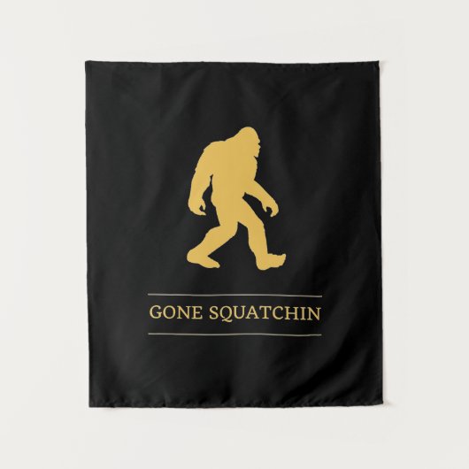 Grappige Grote Voet Weg Gesquatch Sasquatch Wandkleed (Voorkant)
