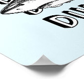 Grappige Grote Witte Haai Aanval Kunst Print (Hoek)