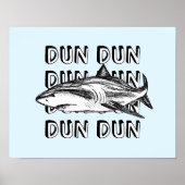 Grappige Grote Witte Haai Aanval Kunst Print (Voorkant)