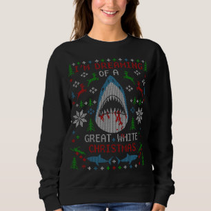 Grappige grote witte haai lelijke kerst trui