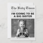 Grappige grote zus krant zwangerschap aankondiging (Voorkant)