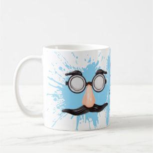 Grappige Groucho-bril-vermomming Gezicht Blauwe Sp Koffiemok